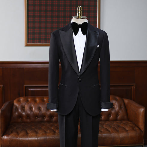 Black Mens Modern Fit Suit – Inspired by Men’s Tuxedo Jackets for Weddings Plus Size